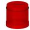 Roter zylindrischer Gegenstand mit geripptem Design. Oberseite ist flach.