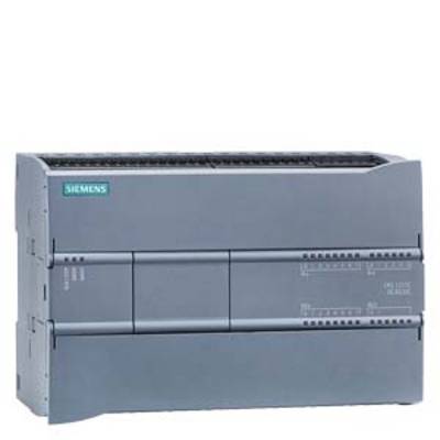 Ein graues Siemens-Simatic-S7-Steuerungssystem mit mehreren Steckplätzen und Anschlüssen, oft in der Industrieautomatisierung verwendet.