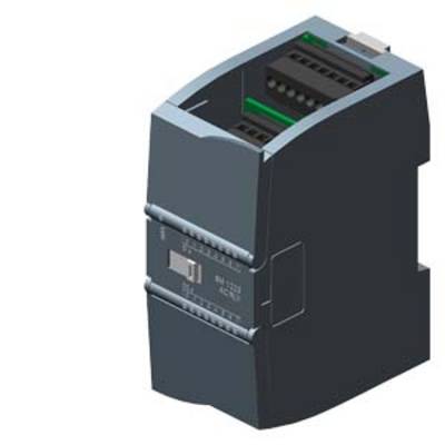 Ein elektronisches Bauteil in dunklem Gehäuse mit zwei Steckplätzen oben und mehreren Anschlüssen an der Vorderseite.