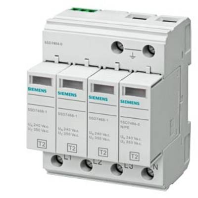 Ein Siemens-Leistungsschalter mit vier Schaltern in einer grauen Gehäuseeinheit, beschriftet mit 'L1', 'L2', 'L3'.