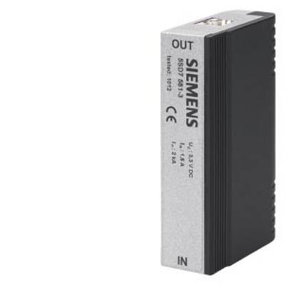 Ein rechteckiges, silbernes Elektronikgerät von Siemens für die Spannungsumwandlung, zeigt 'SSD96' Modellnummer und technische Spezifikationen.