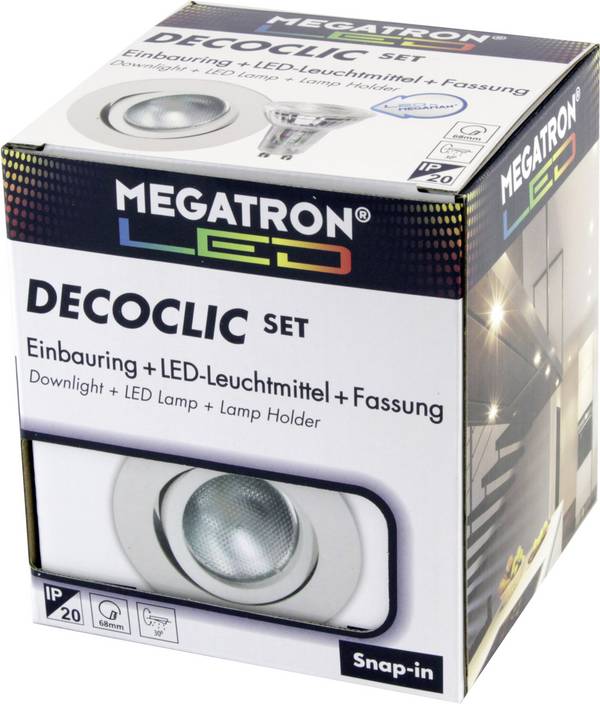 Megatron MT75400 MT75400 Einbauleuchte   LED GU10, GU5.3 4.5 W Weiß