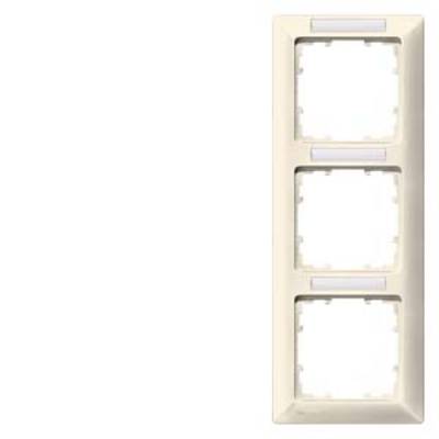 'Dreifach-Rahmen aus Kunststoff für Lichtschalter oder Steckdosen, beige, ohne Einsätze.'