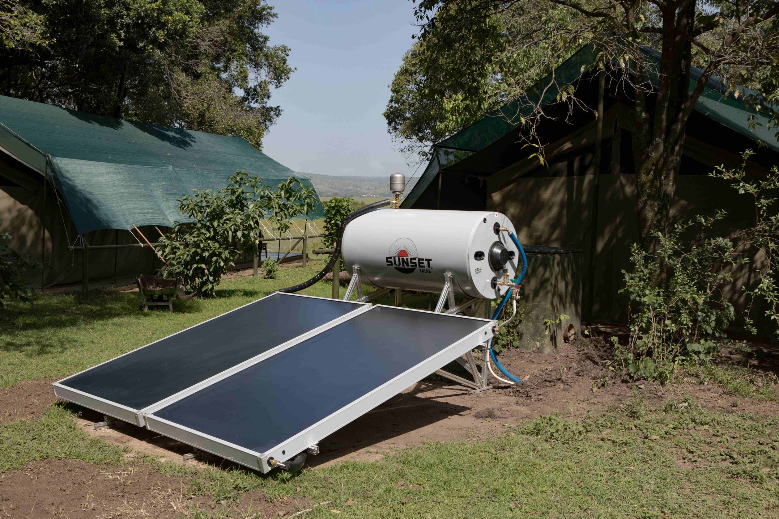 Solarthermieanlage im Garten