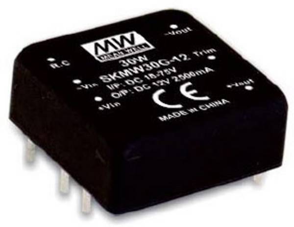 MEAN WELL DKMW30G-15 DC/DC-Wandler, SMD 24 V/DC 15 V/DC 1 A 30 W Anzahl Ausgänge: 2 x Inhalt 1 St.