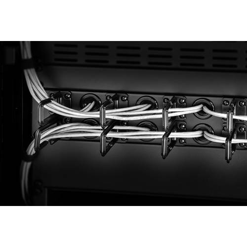 Renkforce RF-3525040 19 Zoll Netzwerkschrank-Kabelführung 2 HE 360° drehbare Kabelführungsbügel Schwarz