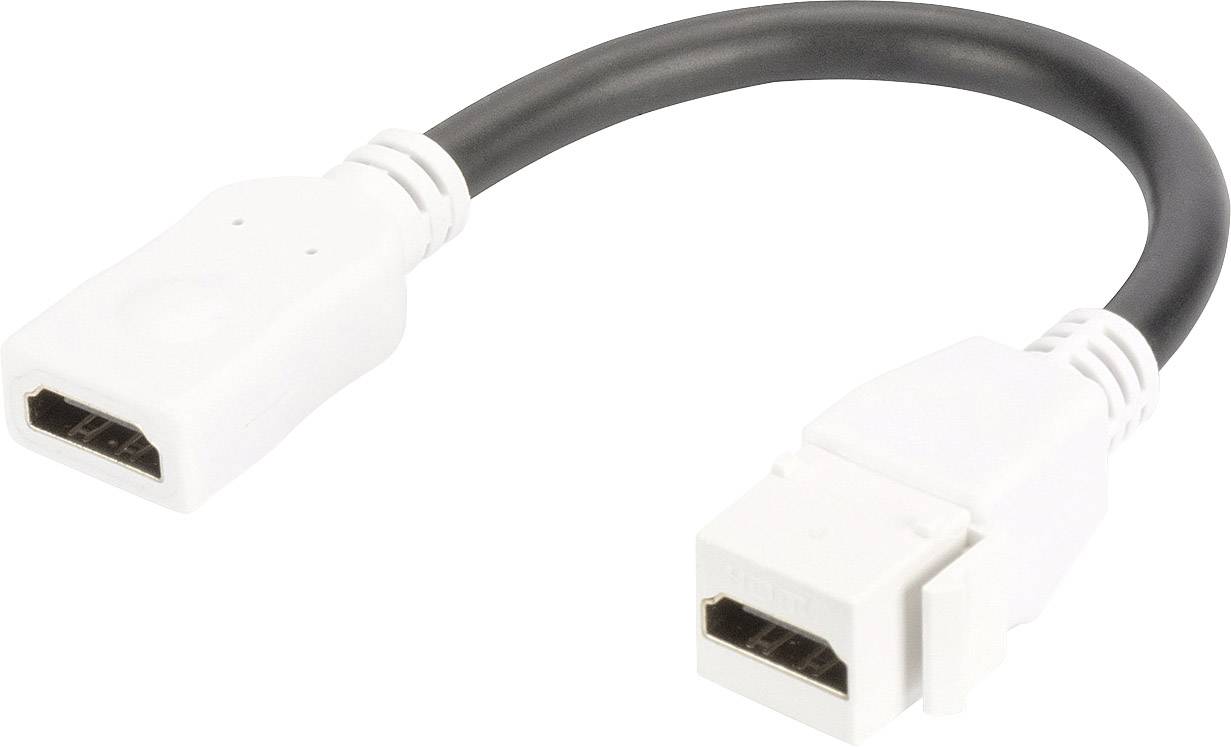 'HDMI-Adapterkabel mit einem HDMI-Stecker an einem Ende und einer HDMI-Buchse am anderen Ende, geeignet zur Verbindung von HDMI-Geräten.'