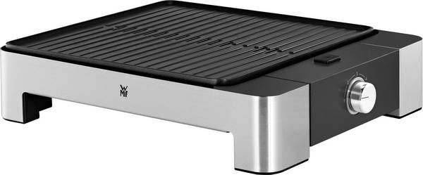 WMF Lono Quadro Elektro Tischgrill mit manueller Temperatureinstellung  Schwarz, Silber