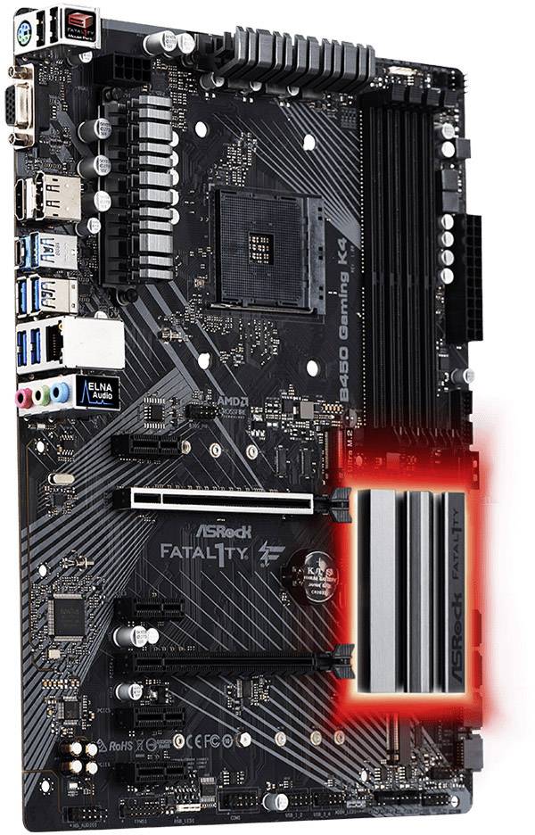 ASRock B450 Gaming K4 Mainboard Sockel (PC) AMD® AM4 Formfaktor (Details) ATX Mainboard-Chipsatz AMD® B450-2