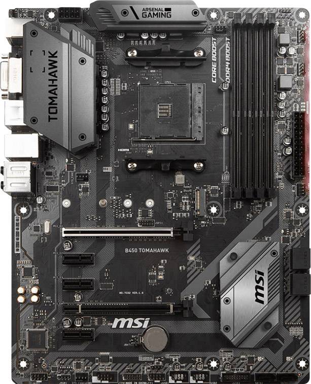 MSI B450 TOMAHAWK - Motherboard - ATX - Socket AM4 - AMD B450 - USB 3.1 Gen 1, USB-C Gen2, USB 3.1 Gen 2 - Gigabit LAN --1