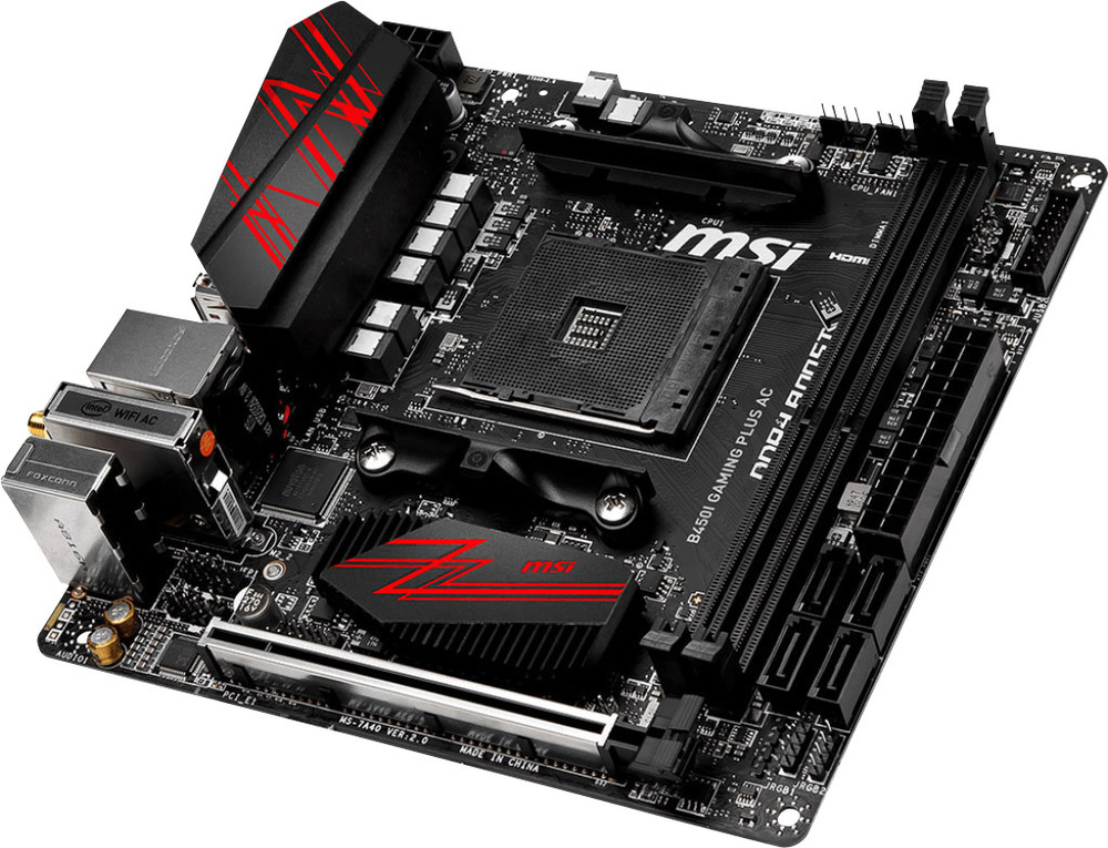 Mainboard MSI Gaming B450i Gaming Plus AC Sockel AMD AM4 Formfaktor MiniITX MainboardChipsatz
