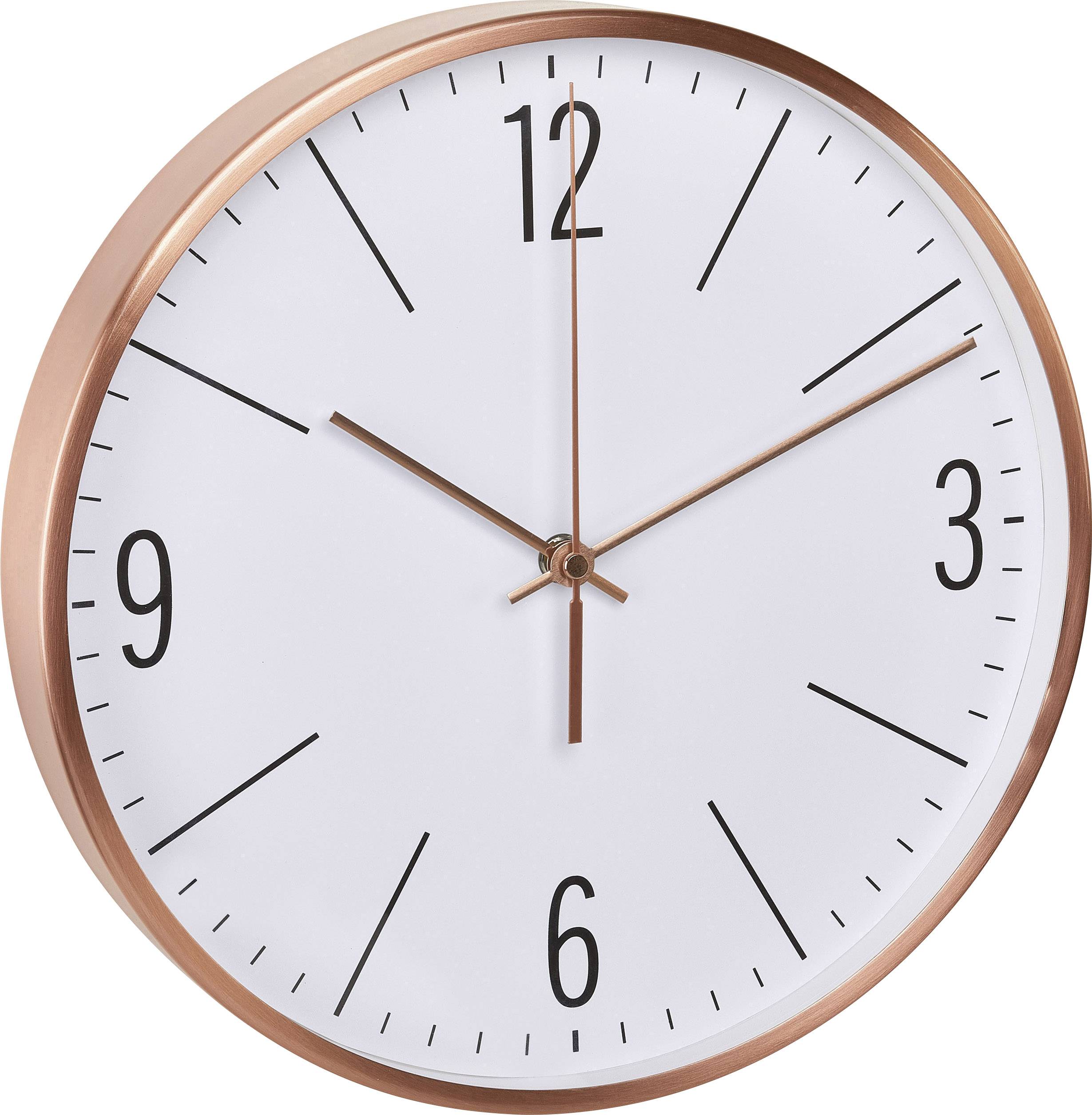 Tfa 60 3534 51 Funk Wanduhr 300 Mm X 45 Kupfer Schleichendes Uhrwerk Lautlos