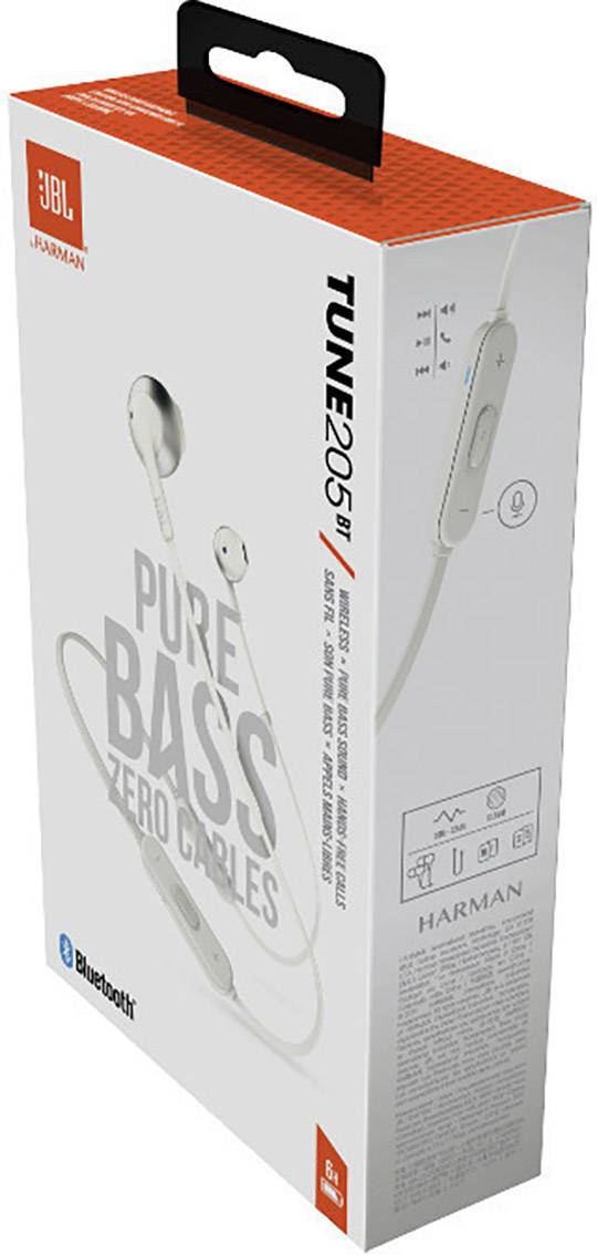 JBL TUNE 205BT - Ohrhörer mit Mikrofon - im Ohr - Bluetooth - kabellos - Silber-4