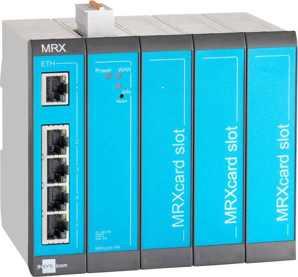Insys icom MRX MRX5 LAN - Router - 5-Port-Switch - an DIN-Schiene montierbar