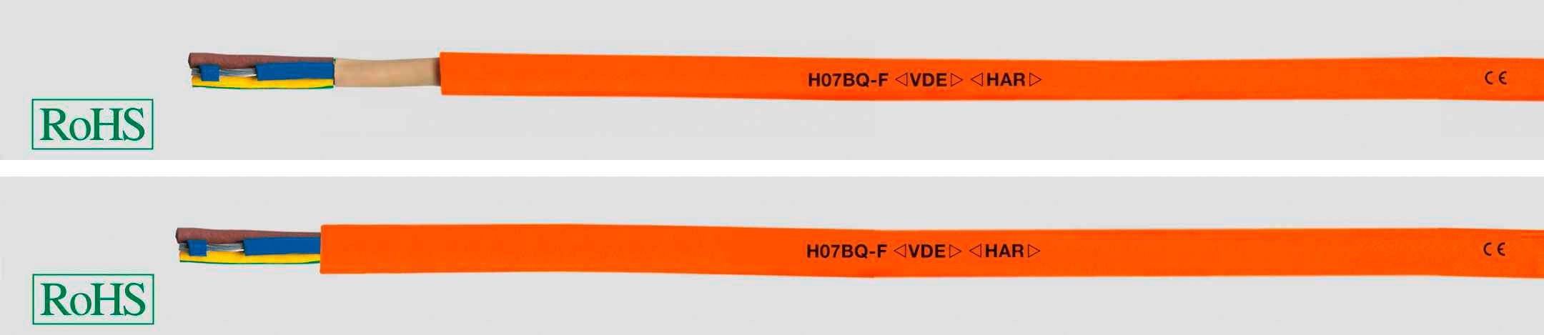 HELUKABEL 22050-1000 Gummischlauchleitung H05BQ-F 2 x 0.75 mm² Orange 1000 m