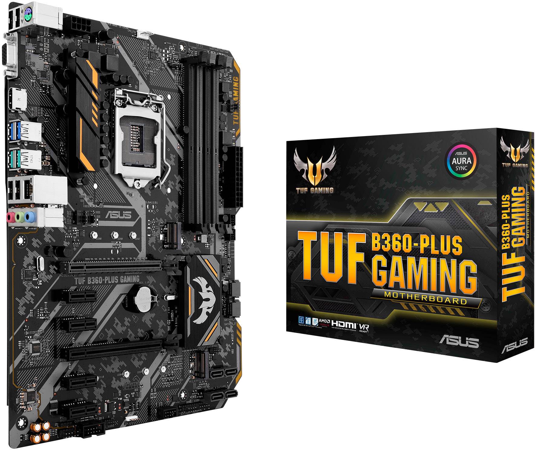 ASUS TUF B360-PLUS GAMING - Motherboard - ATX - LGA1151 Socket - B360 Chipsatz - USB 3.1 Gen 1, USB 3.1 Gen 2 - Gigabit LAN - Onboard-Grafik (CPU erforderlich)