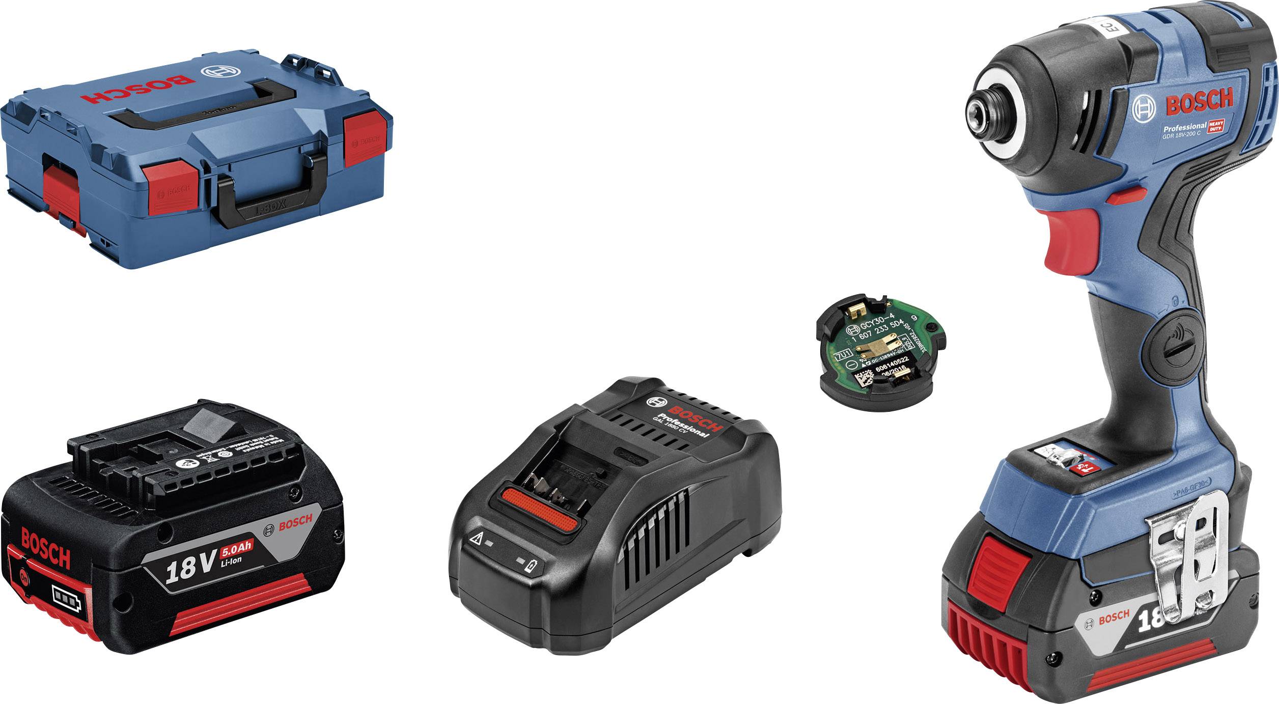 Professional GDR 18V-200 C + CoMo Akku-Drehschlagschrauber 06019G4100 GDR 18V-200 C + CoMo 18 V 5 Ah Li-Ion inkl.