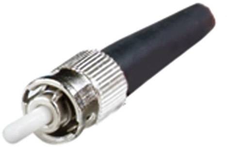 Ein schwarzer und silberner Koaxialstecker.