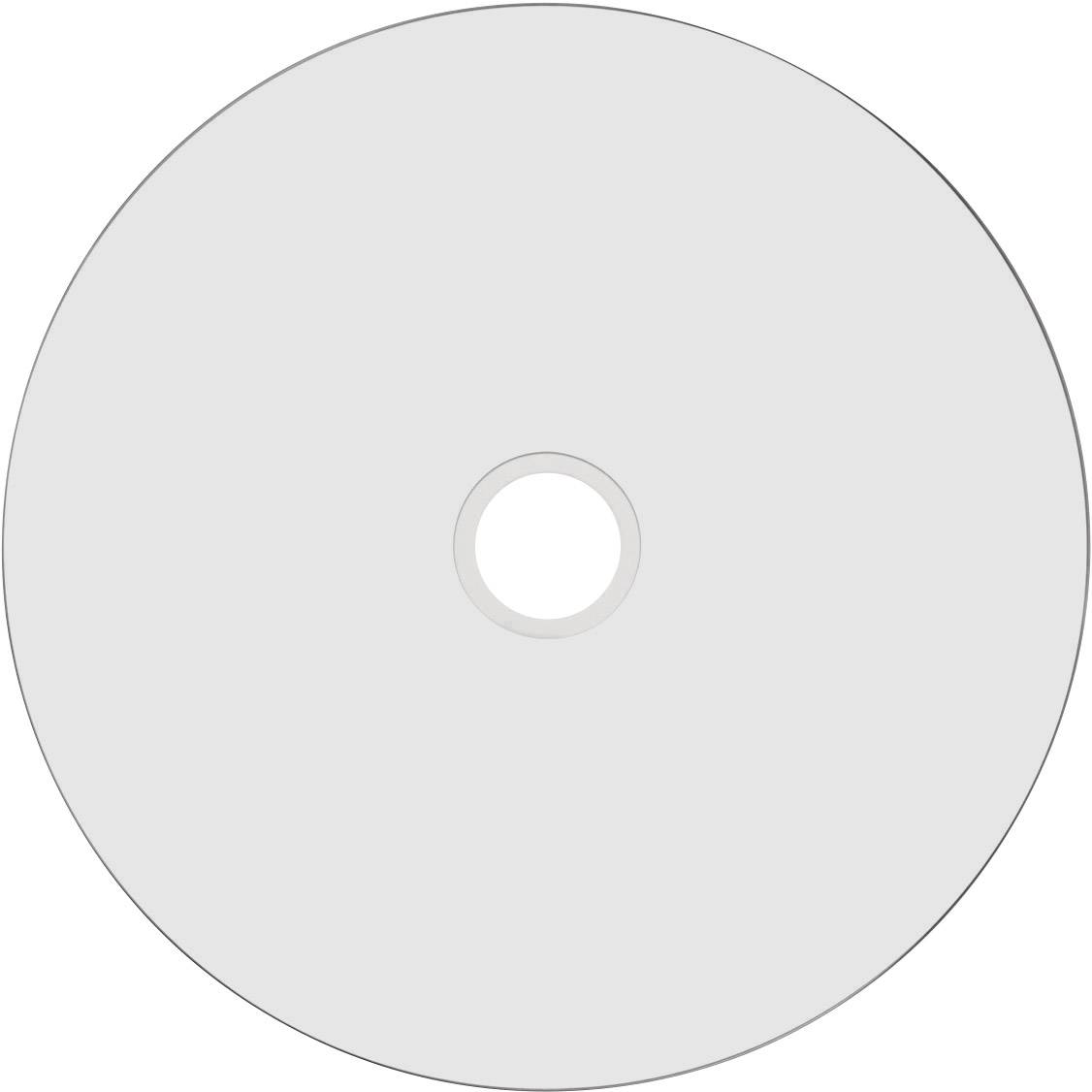 Eine leere, runde CD oder DVD von oben betrachtet.
