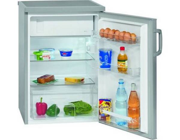 Bomann Kühlschrank KS 2194.1 Edelstahl-Optik, 120 Liter, LED