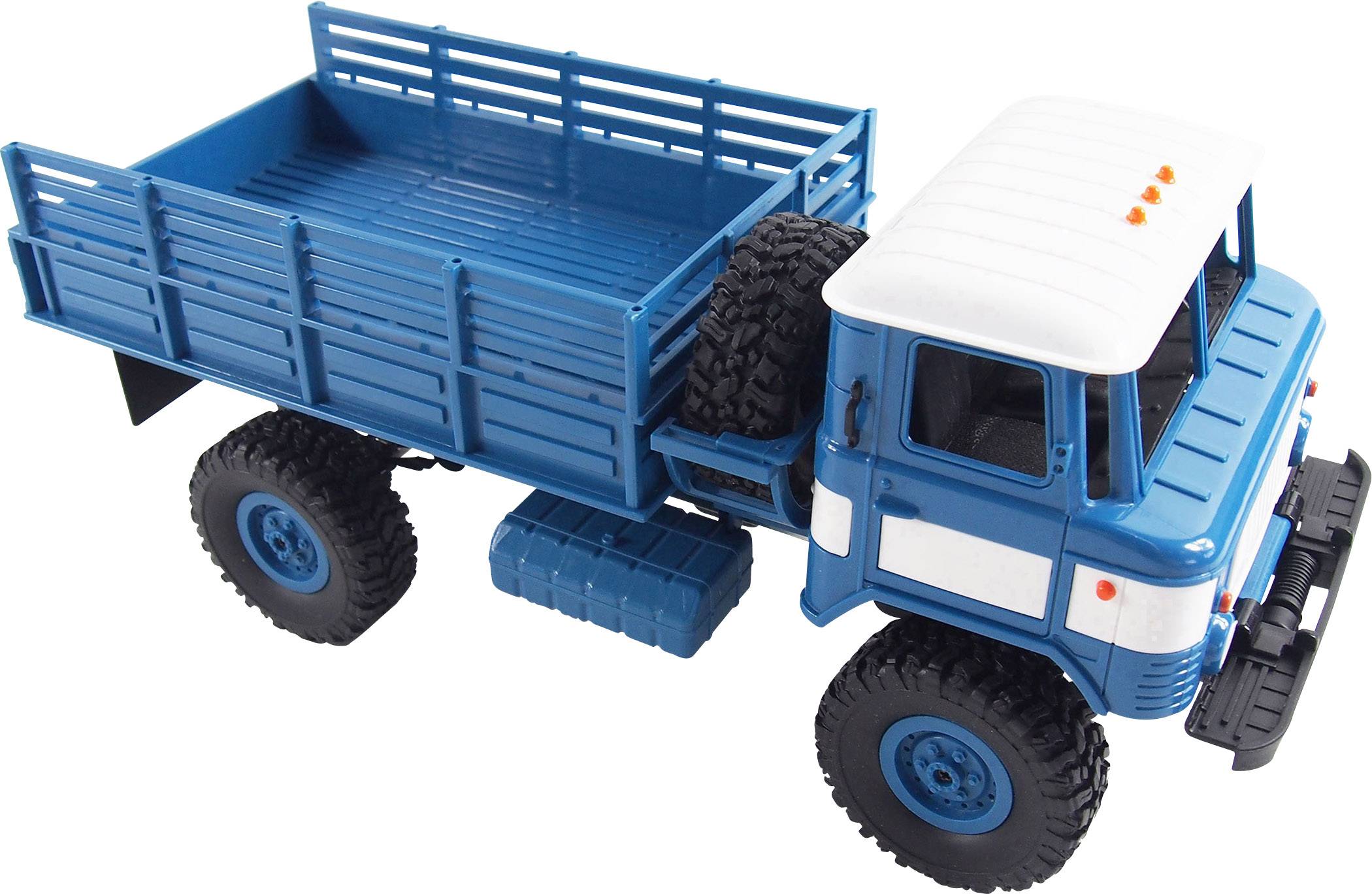 Amewi GAZ-66 Blau, Weiß Brushed 1:16 RC Modell-LKW Elektro LKW Allradantrieb (4WD) RtR 2,4 GHz inkl. Akku und Ladekabel-4