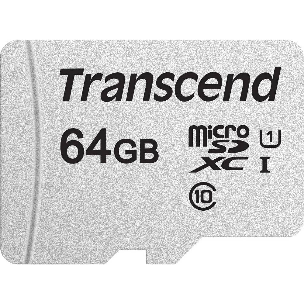 Transcend Premium 300S microSDXC-kaart 64 GB Class 10, UHS-I, UHS-Class 3, v30 Video Speed Class inc