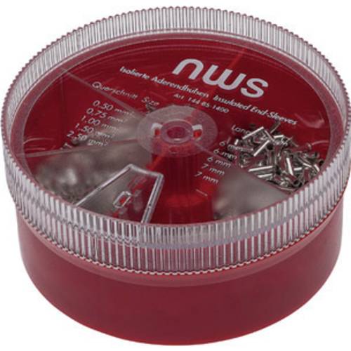 NWS 144-BS-1400 Aderendhülsen-Sortiment 0.5 mm², 0.75 mm², 1 mm², 1.5 mm², 2.5 mm² Unisoliert Silber 1400 St.