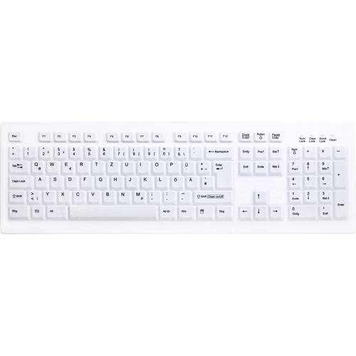 Active Key AK-C8100F Medical Key Funk Hygiene-Tastatur Deutsch, QWERTZ Weiß Silikonmembran, Geeignet f. Wischdesinfektio...