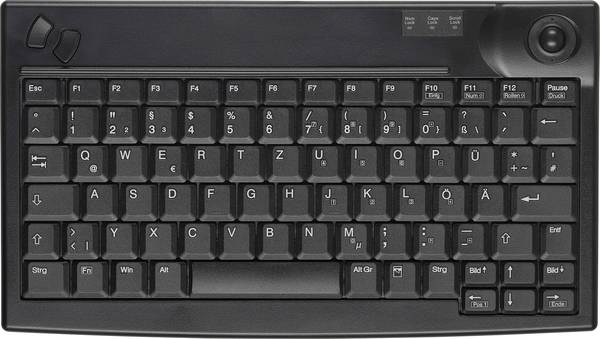 Contour Active Key CompactKey AK-440 USB Tastatur Deutsch, QWERTZ Schwarz Integrierter Trackball