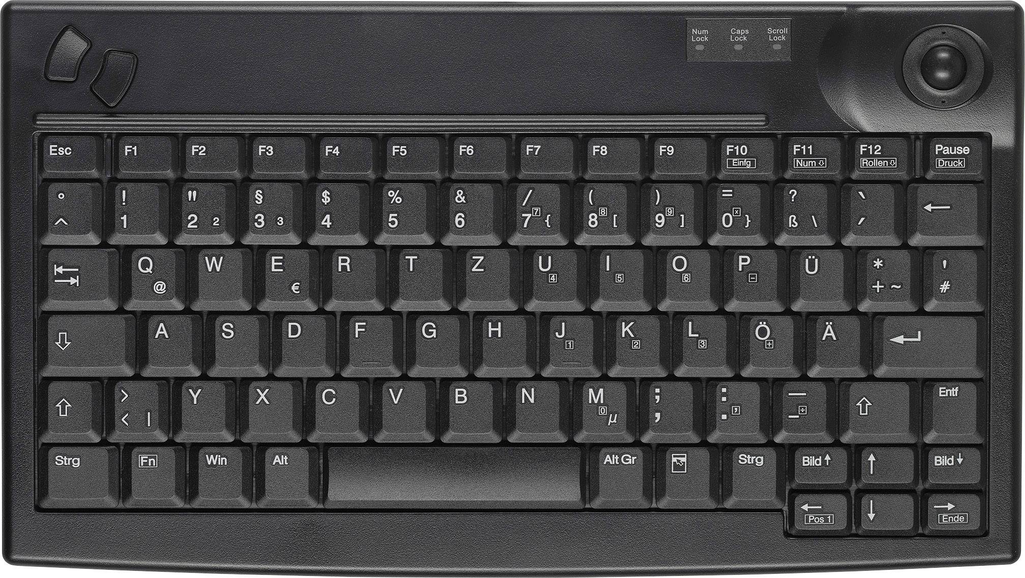 Contour Active Key CompactKey AK-440 USB Tastatur Deutsch, QWERTZ Schwarz Integrierter Trackball-0