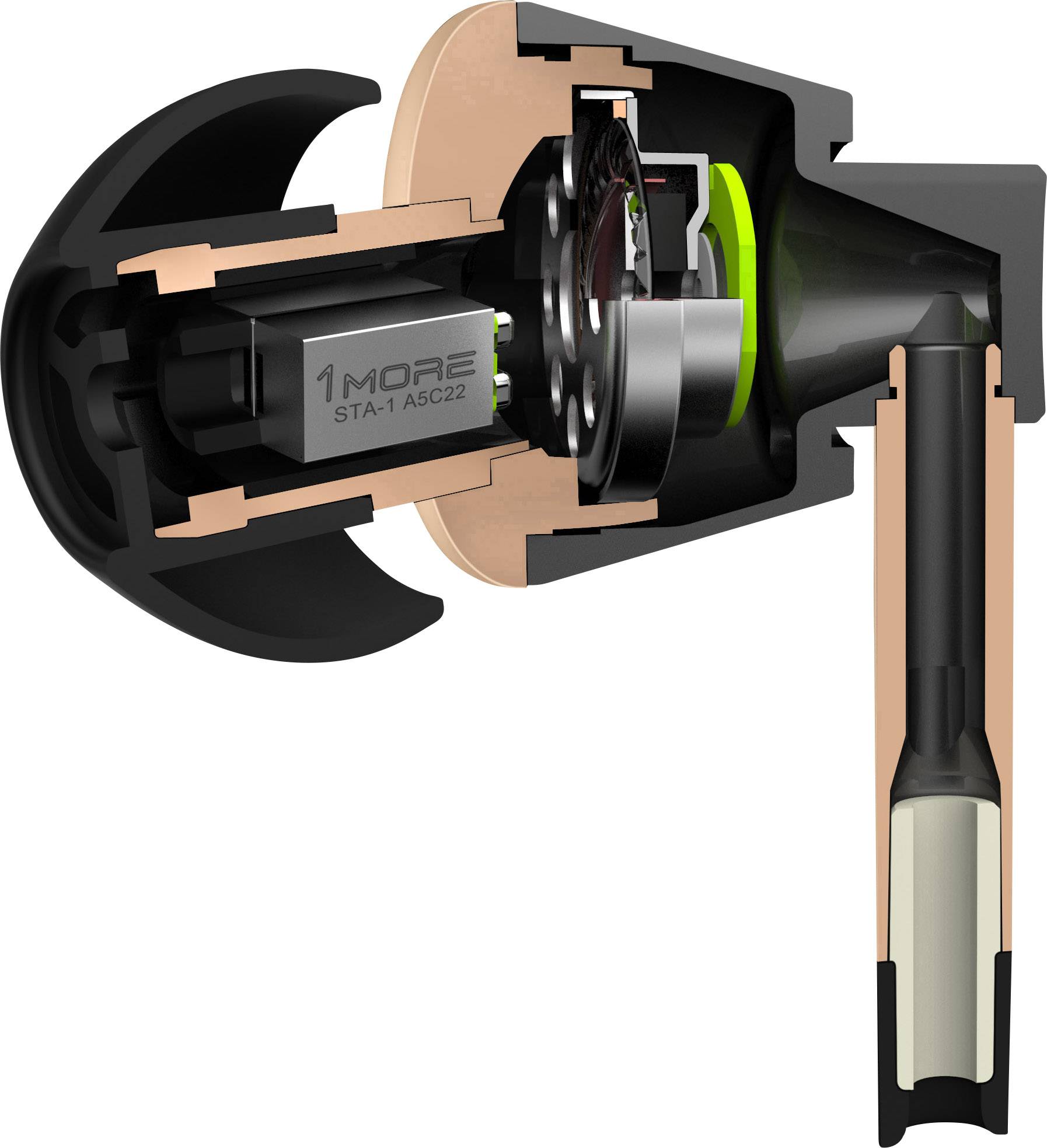 Kabelgebundene Ohrhörer 1MORE Triple-Driver (gold)-4