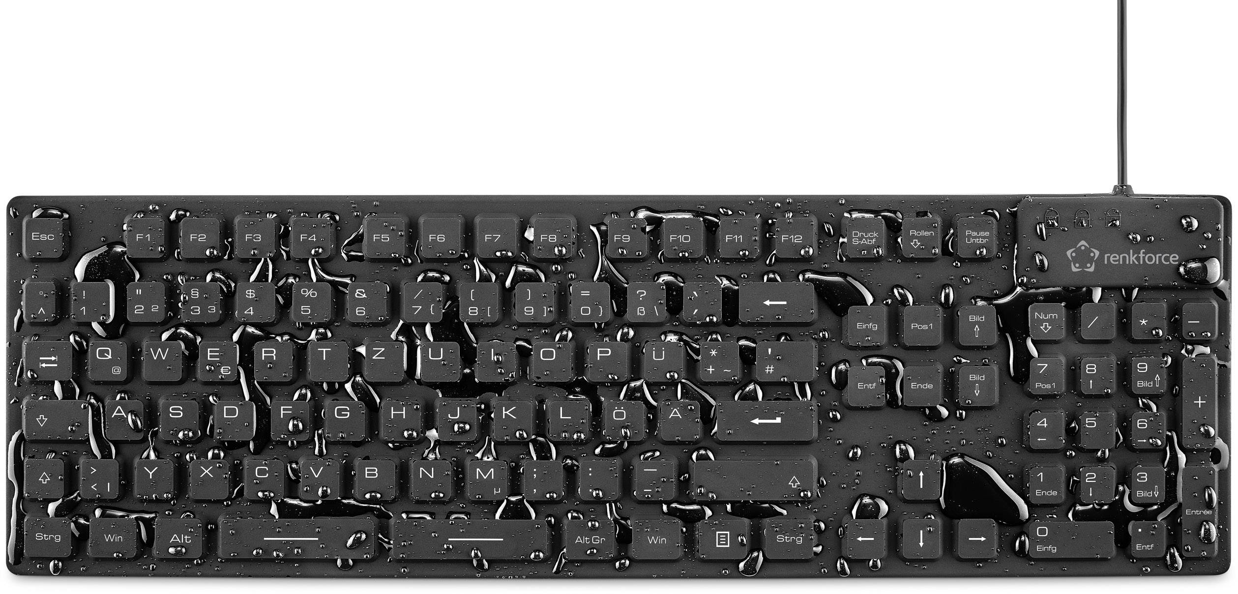 RENKFORCE RF-3561816 USB-Tastatur QWERTZ Schwarz