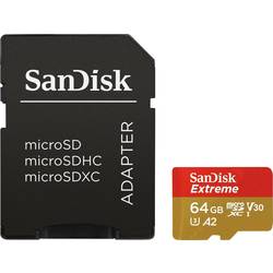 Image of SanDisk Extreme™ microSDXC-Karte 64 GB Class 10, UHS-I, UHS-Class 3, v30 Video Speed Class A2-Leistungsstandard