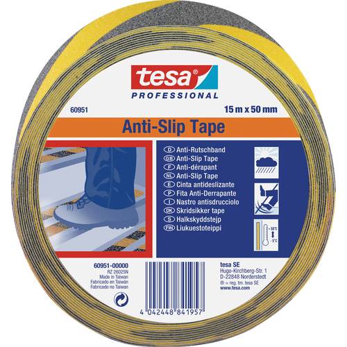 Thumbnail - tesa 60951-00000-00 Anti-Rutschband tesa® Professional Schwarz, Gelb (L x B) 15 m x 50 mm 1 St.