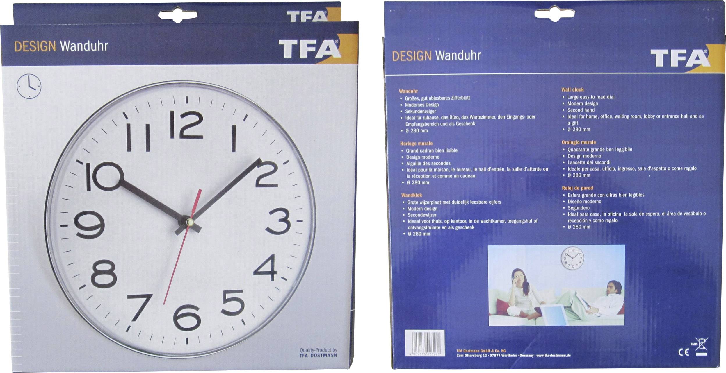 TFA Qarz-Wanduhr 60.3017-6