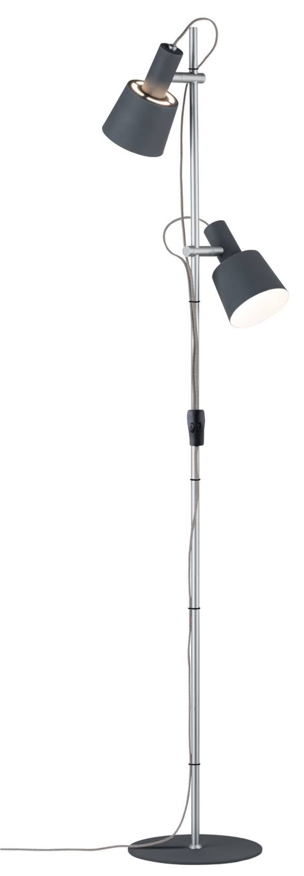 Paulmann Neordic Haldar 79690 Stehlampe LED E14 40 W  Dunkelgrau, Chrom (matt)