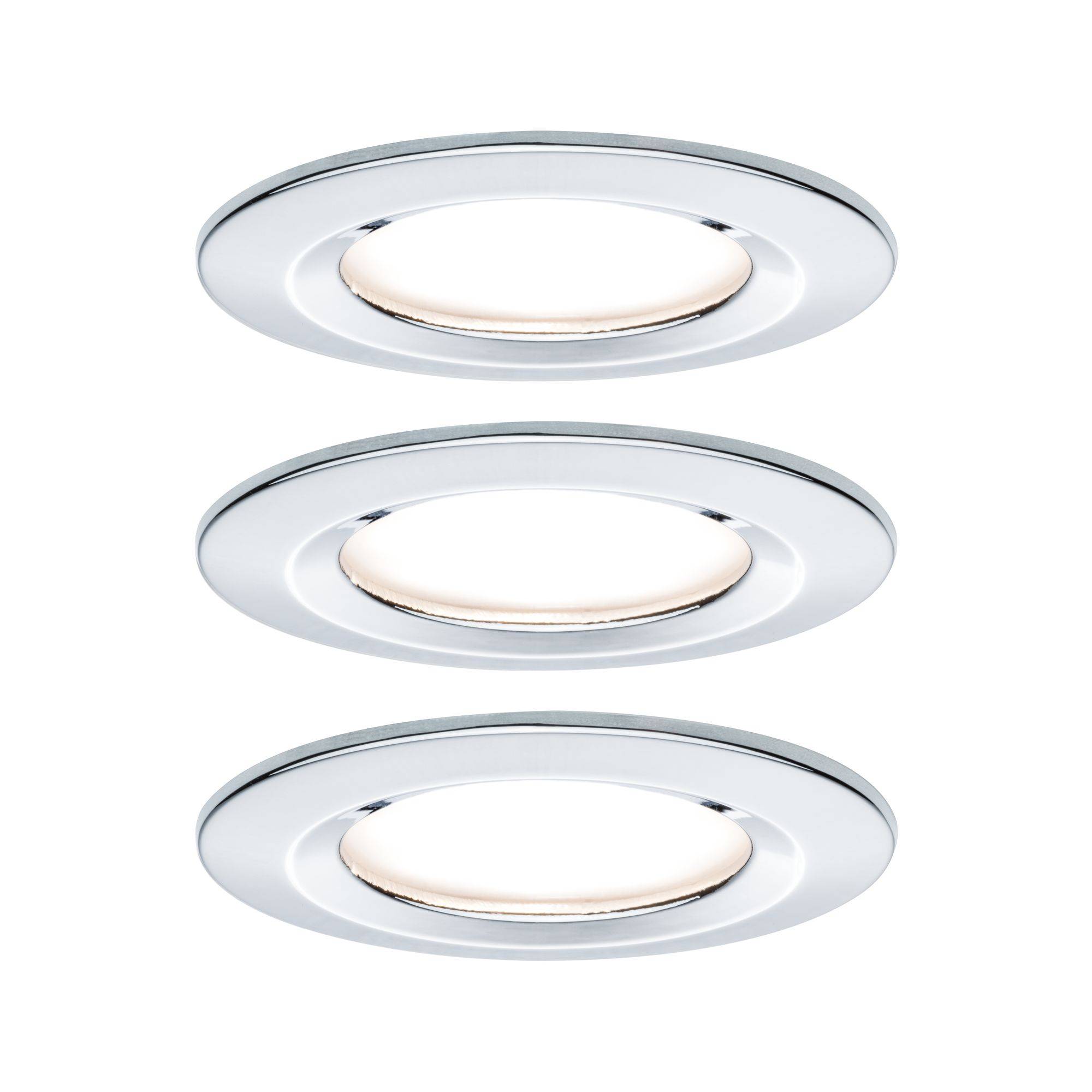 PAULMANN Nova Bad-Einbauleuchte 3er Set LED LED 19.5 W IP44 Chrom (glänzend)