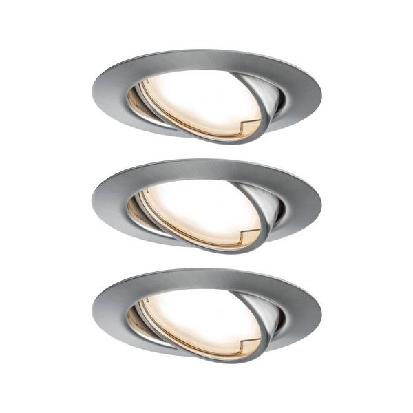 Paulmann 93421 Base Einbauleuchte 3er Set  LED LED 15 W Eisen (gebürstet)