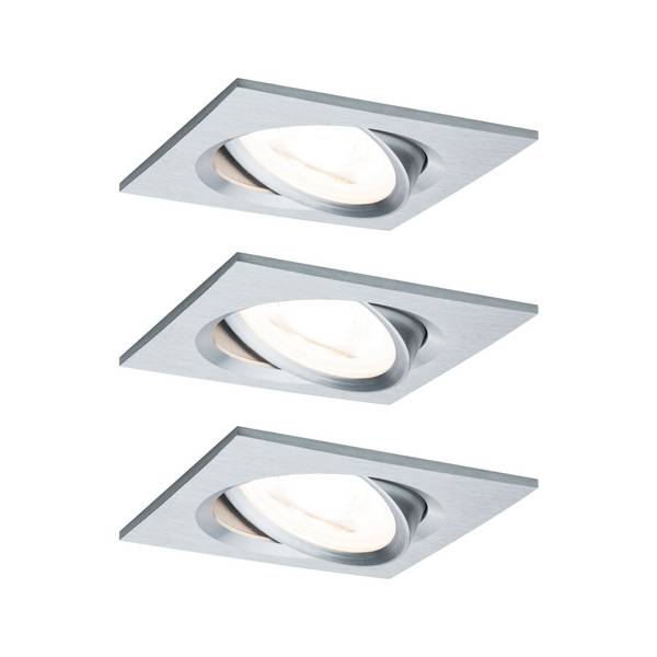 Paulmann 93456 Nova Einbauleuchte 3er Set LED LED 18 W Aluminium (gedreht)