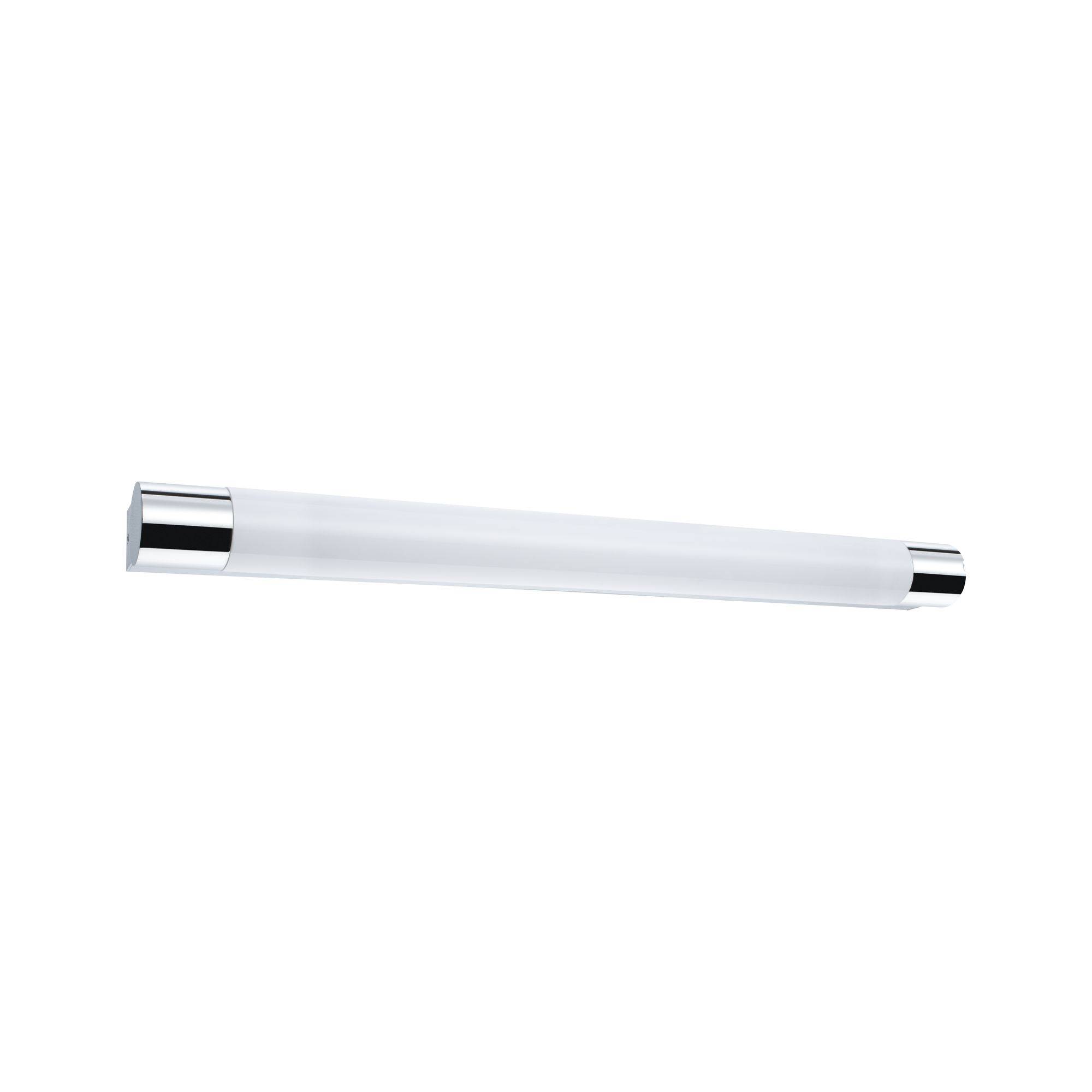 Längliche LED-Leuchte mit silbernen Enden, geeignet für moderne Innenräume.