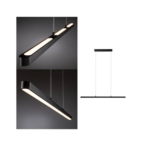 Paulmann Lento 79693 LED-Pendelleuchte LED LED fest eingebaut  37 W Schwarz (glänzend)