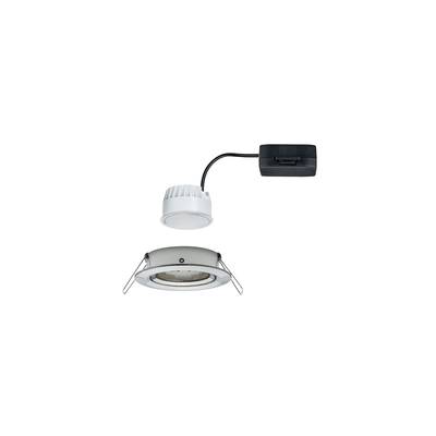 Einbaustrahler-Set bestehend aus einer runden LED-Leuchte mit separatem Anschlussgerät, geeignet für Deckeneinbau.