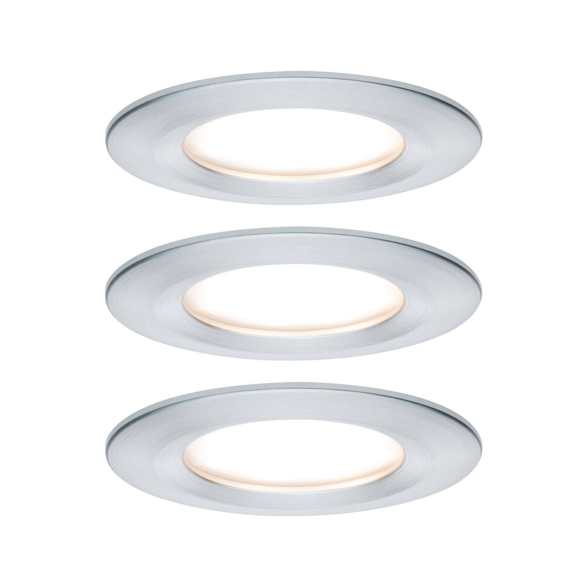 PAULMANN Nova Bad-Einbauleuchte 3er Set LED EEK: A+ (A++ - E) LED 19.5 W IP44 Aluminium