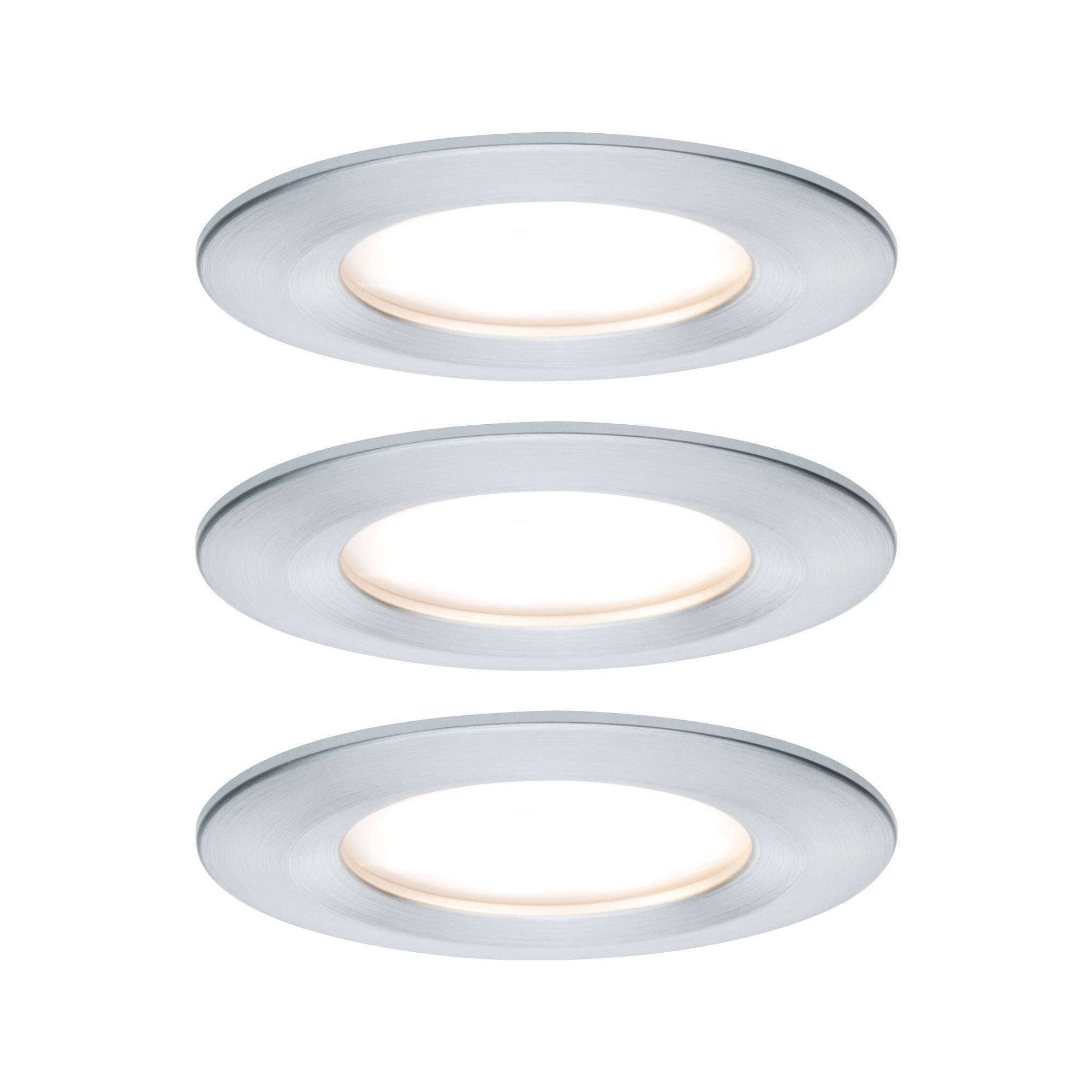 Paulmann Nova Bad-Einbauleuchte 3er Set LED LED 18 W IP44 Aluminium (gedreht)