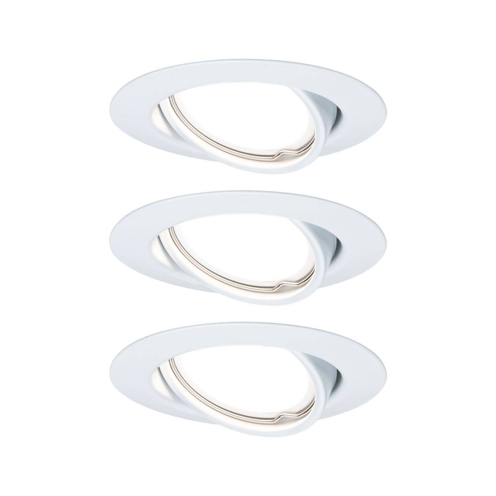 Inbouwlamp Set van 3 Energielabel: A+ (A++ E) LED LED 15 W Paulmann 93427 Base Wit (glanzend)