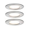 Paulmann Nova Bad-Einbauleuchte 3er Set LED LED 18 W IP44 Eisen (gebürstet)