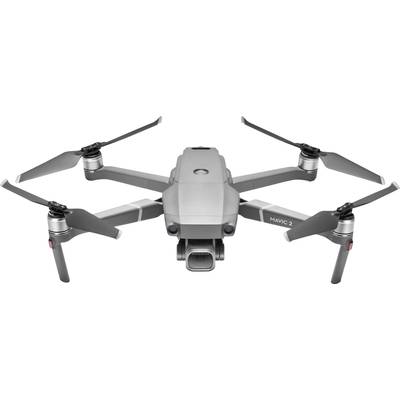 Eine graue Drohne der Marke Mavic 2 schwebt mit ausgebreiteten Rotoren in der Luft, bereit für den Flug.