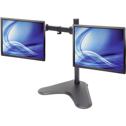 Manhattan 461559 2fach Monitor-Standfuß 33,0 cm (13) - 81,3 cm (32) Schwarz Höhenverstellbar, Neigbar, Schwenkbar