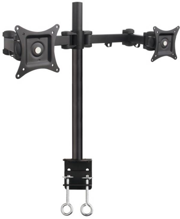 TECHly ICA-LCD-482-D  Monitor-Tischhalterung 2 Display(s) 33,0 cm (13") - 68,6 cm (27") Schwarz Drehbar, Höhenverstellbar, Neigbar, Schwenkbar, Stand