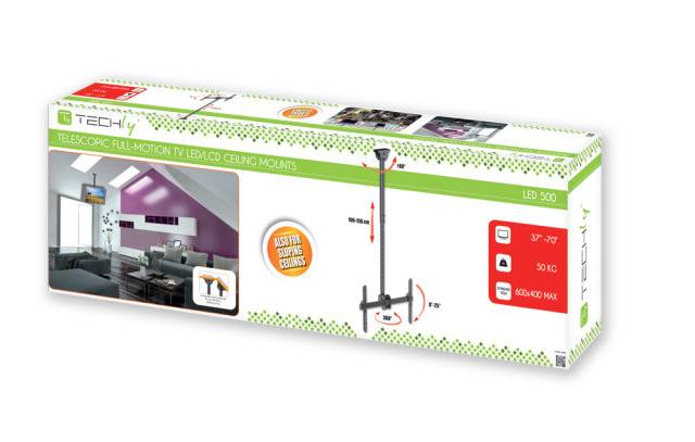 TECHly ICA-CPLB-946L TV-Deckenhalterung 94,0 cm (37") - 177,8 cm (70") Neigbar, Schwenkbar-1